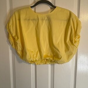 Forever 21 Yellow Women's Bubble Crop Top